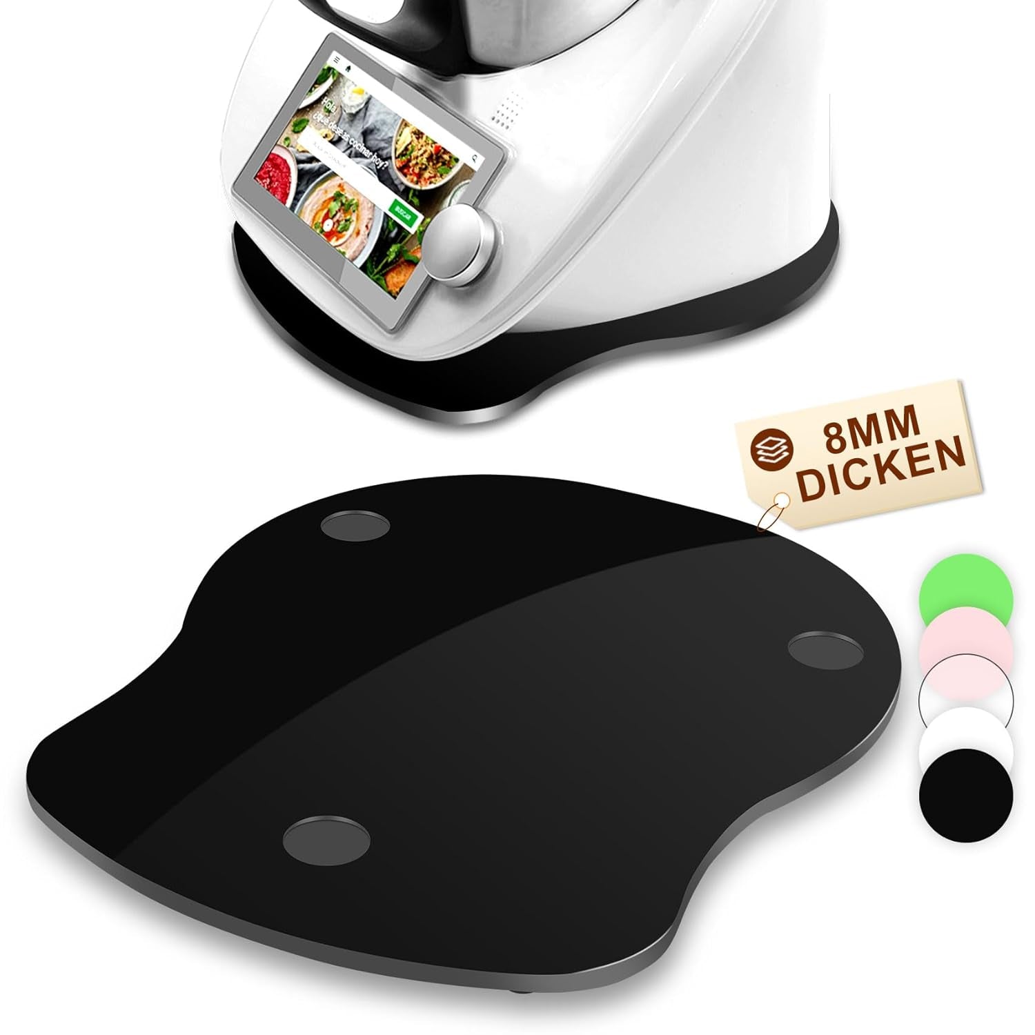 Per Bimby TM6 TM5 - Tavola Scorrevole in Acrilico, per Bimby Vorwerk Robot Da Cucina TM 6 Accessori (Nero Lucido)