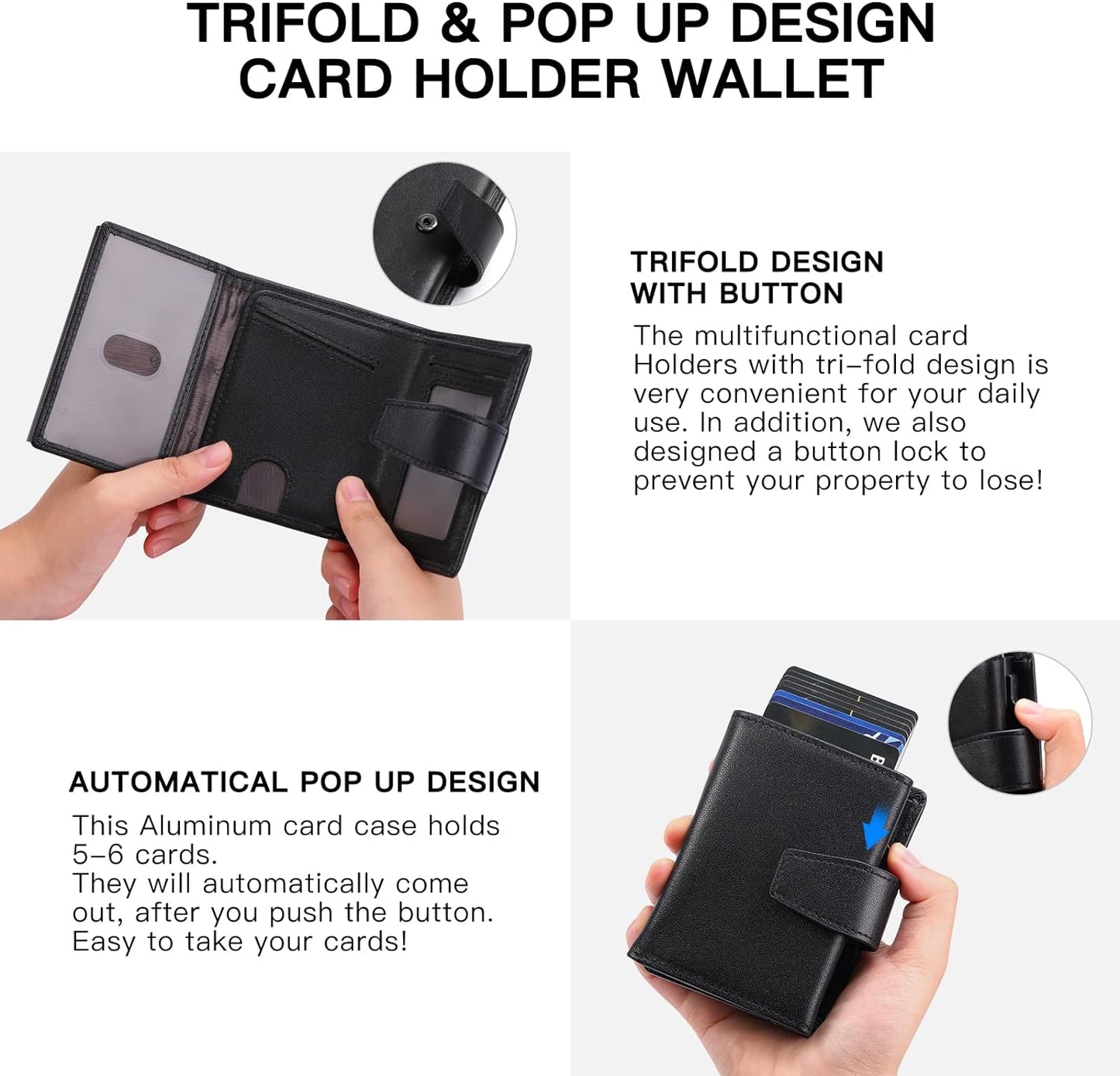Porta Carte Credito Protezione RFID | Portafoglio Slim Da Uomo Vera Pelle | Portafoglio Uomo Con Portamonete, | Mini Porta Tessere Portacarte Uomo