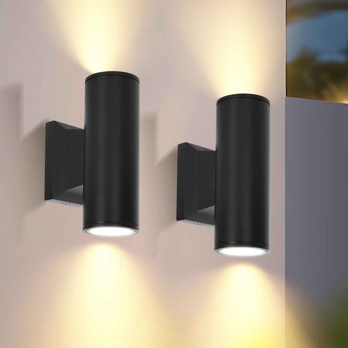 Applique LED Da Parete Esterno,Lampada Da Parete Alluminio Gu10,Impermeabile IP65 Luce Esterno Da Parete, per Patii,Giardini,Corridoi,Balconi,Vialetti,Lampadina Non Inclusa(2 Pacchi)