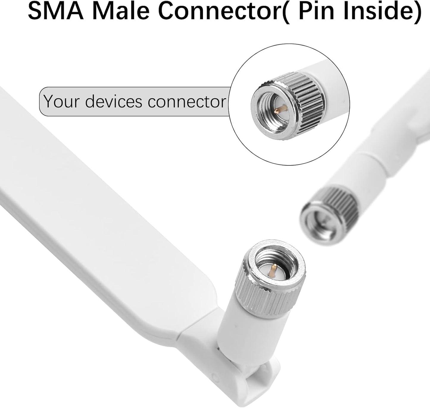 Antenna 4G LTE SMA Maschio 10Dbi 19Cm Wifi Omni Direzionale Amplificatori Di Segnale per Tim Vodafone Huawei ZTE 4G Router Modem Gateway Cellulare Telecamera, 2 Pacchi