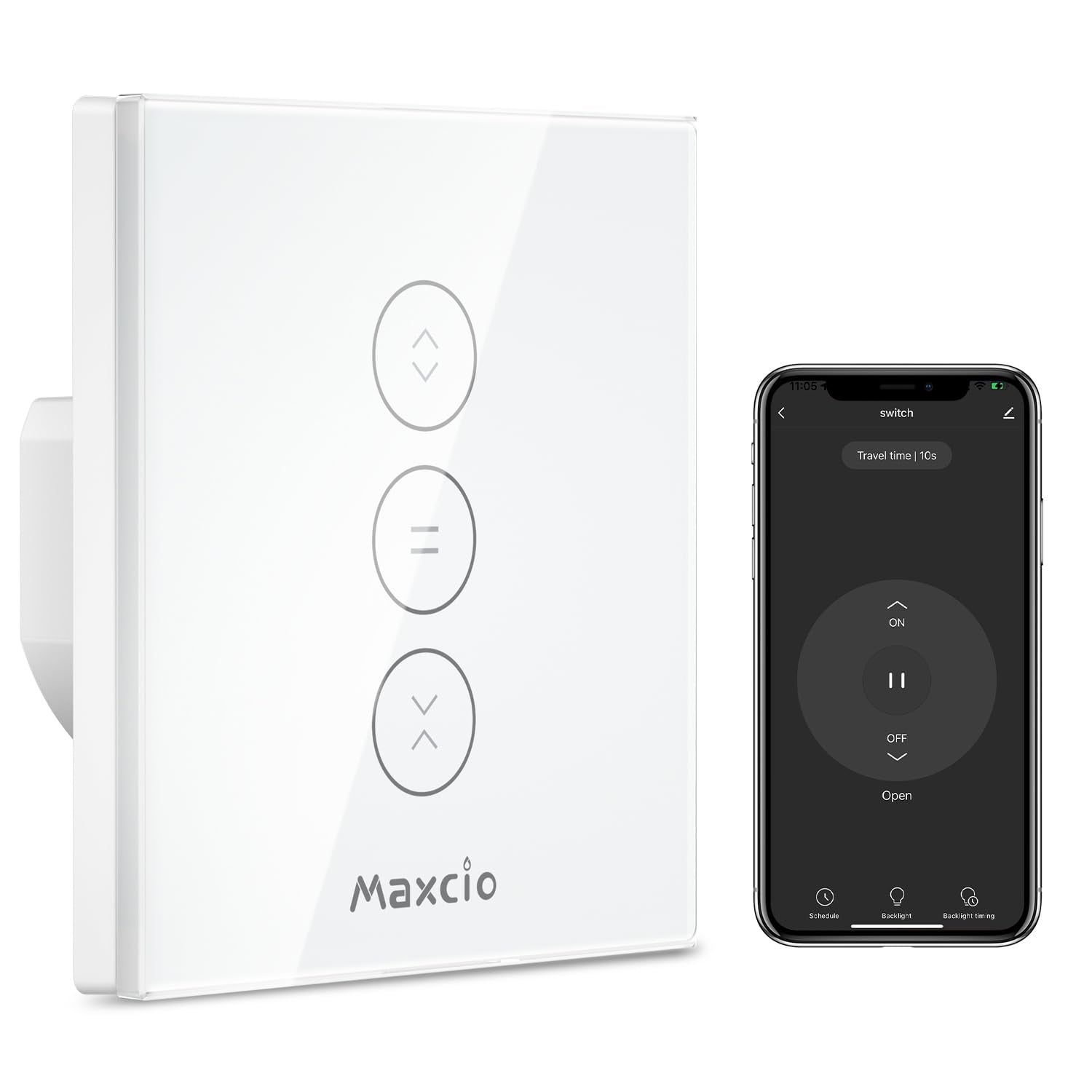 Interruttore per Tapparelle Wlan – Intelligente Controllo per Tapparelle Compatibile Con Alexa, Google Assistant, Siri – Timer per Persiane, Tapparelle, Tenda, Tenda