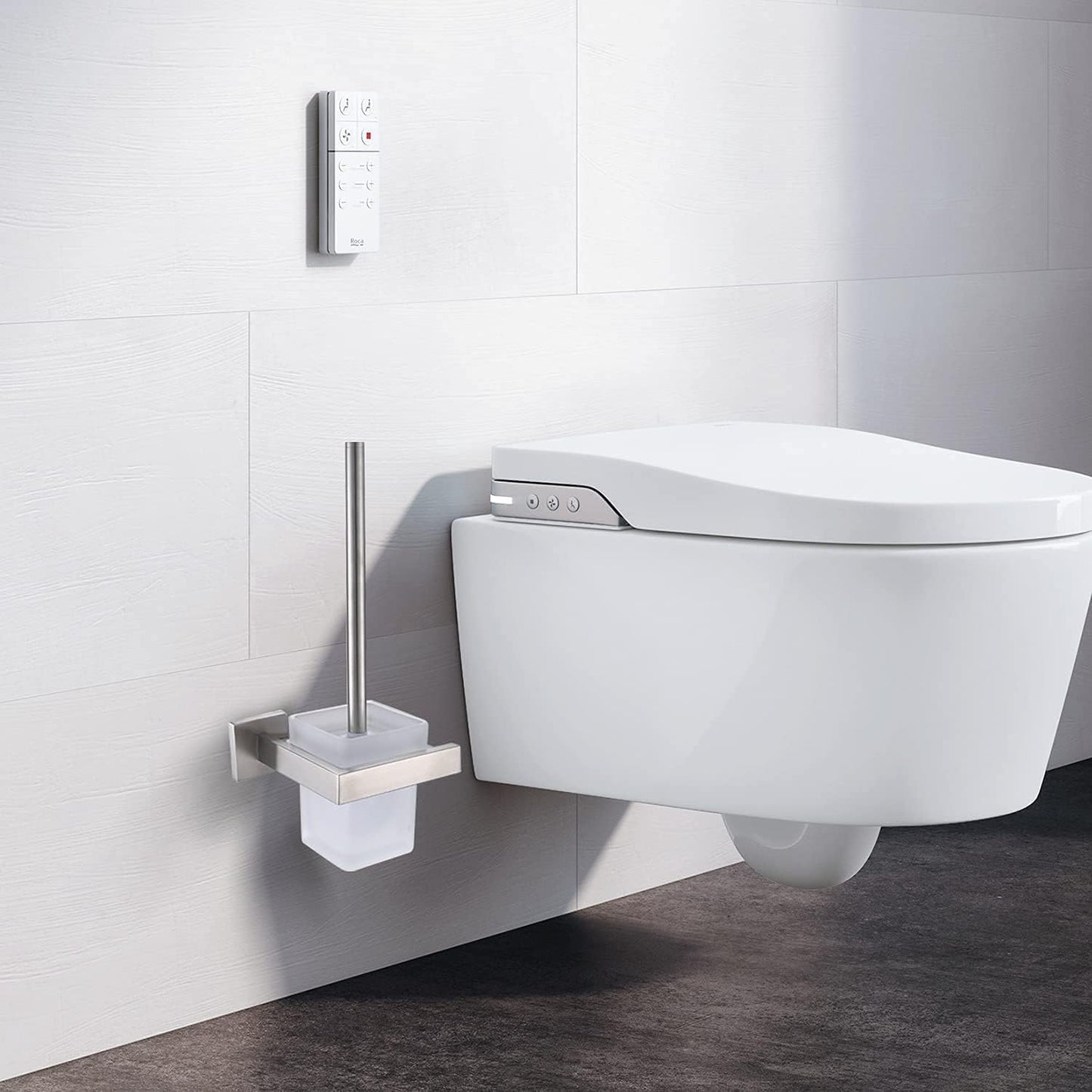 Porta Scopino Angolare Da Parete Porta Scopino Da Parete Set Da Bagno in Acciaio Inox Satinato Accessori per Il Bagno