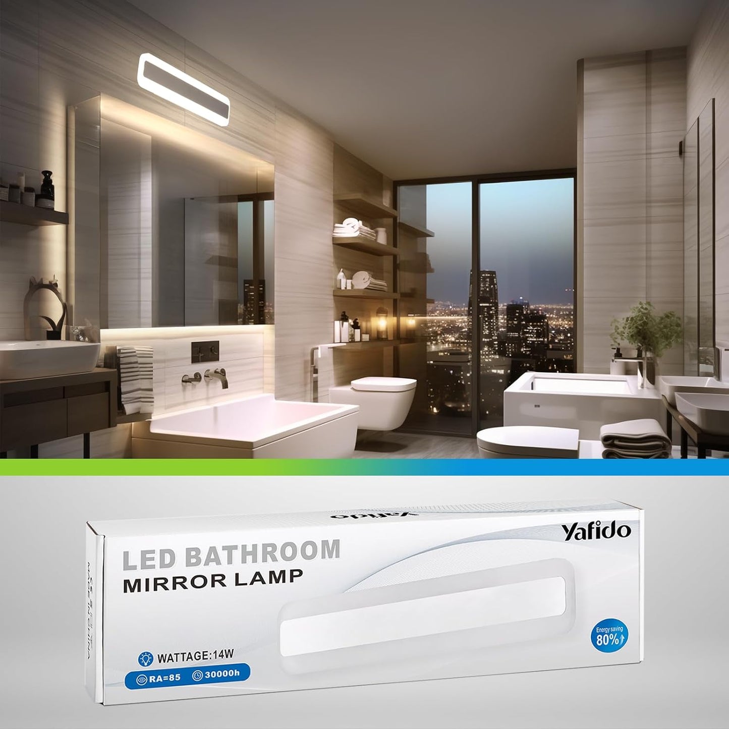 14W Lampada Specchio Bagno 40CM 1050LM Luce Specchio Bagno LED Bianco Caldo 3000K Bianco Naturale 4000K Bianco Freddo 6000K Luci per Specchio Da Trucco