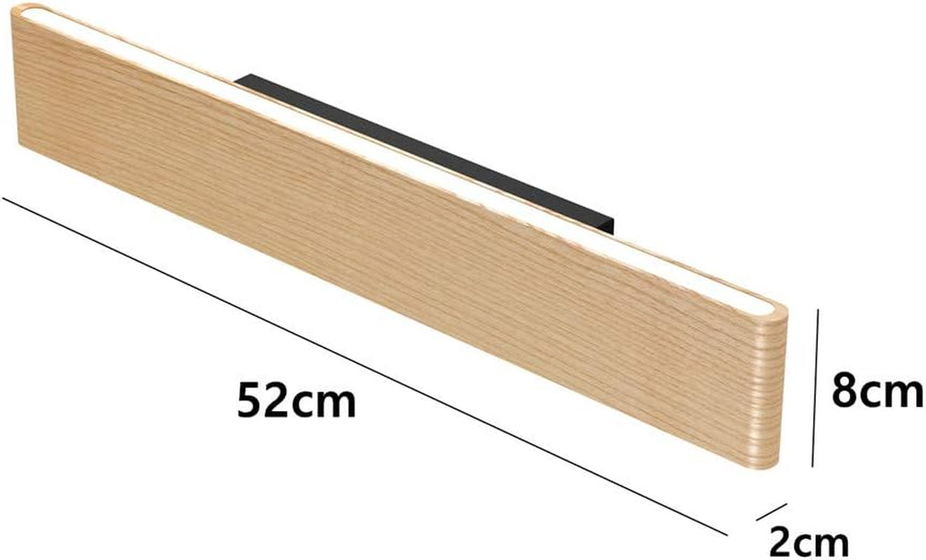 Lampada Da Parete LED Interni Legno Applique Da Parete Su E Giù Lampada a Muro per Soggiorno Camera Da Letto Corridoio Scala Bianco Caldo (52Cm)