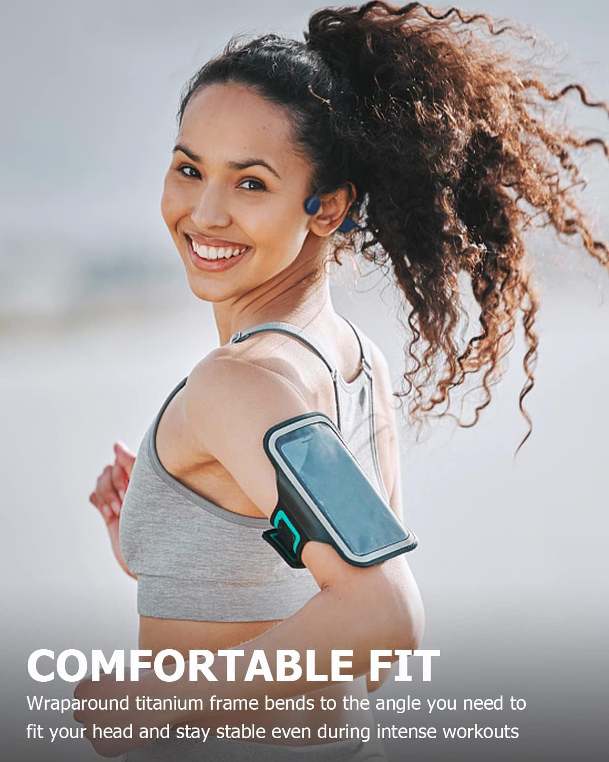 Cuffie Conduzione Ossea Open Ear Auricolari Bluetooth 5.0 Wireless IPX7 Sport Impermeabili E Antisudore Adatte per Corsa Ciclismo Fitness Ufficio