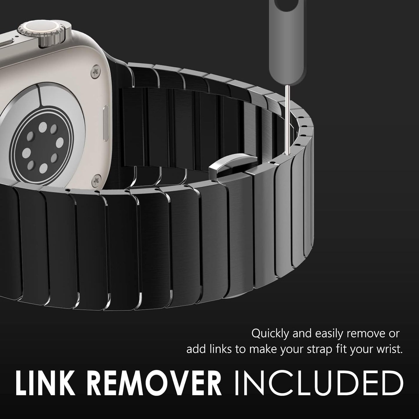 49 Mm, 45 Mm, 44 Mm, 42 Mm, Compatibile Con Apple Watch, Cinturino Di Ricambio in Acciaio Inox, Adatto per Iwatch Ultra Series 8/7/6/5/4/3/2/1/SE (2022/2020), Nero