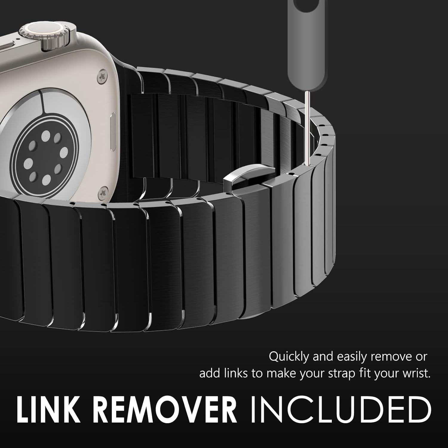 49 Mm, 45 Mm, 44 Mm, 42 Mm, Compatibile Con Apple Watch, Cinturino Di Ricambio in Acciaio Inox, Adatto per Iwatch Ultra Series 8/7/6/5/4/3/2/1/SE (2022/2020), Nero