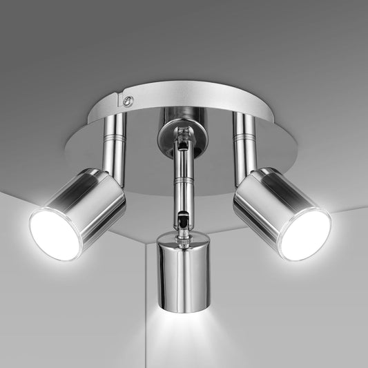 Faretti Da Soffitto Orientabili, Faretti LED Da Soffitto Con 3 Attacco GU10, Lampadario Faretti LED Soffitto, Moderna Faretto Da Parete Interno per Barra, Cameretta, Cucina, Senza Lampadina