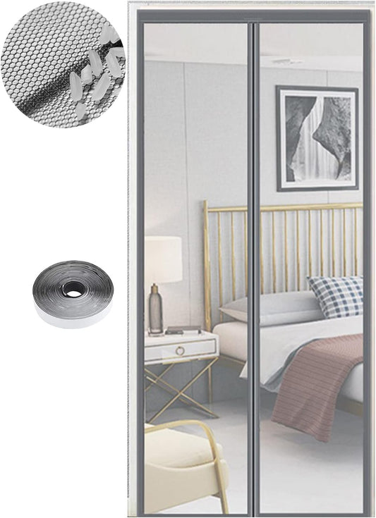 Zanzariera Magnetica per Porte 85 X 210 Cm, Tenda Magnetica Zanzariera Porta, Nessun Attrezzo Richiesto, Facile Da Installare, Adatto a Bambini E Animali Domestici, Grigio Puro