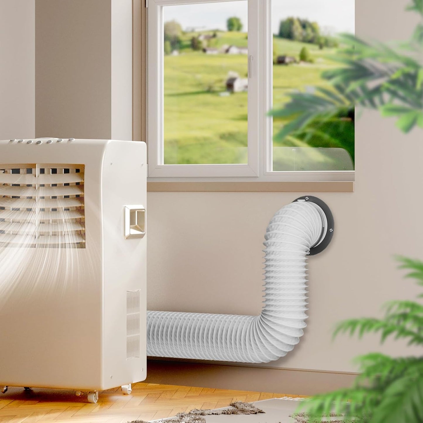 Ø150Mm Tubo Di Scarico Condotto Di Ventilazione Flessibile in Alluminio Silenziatore Isolamento Termico per Condizionatori D'Aria, Asciugatrici E Cappe Da Cucina Lunghezza 5M