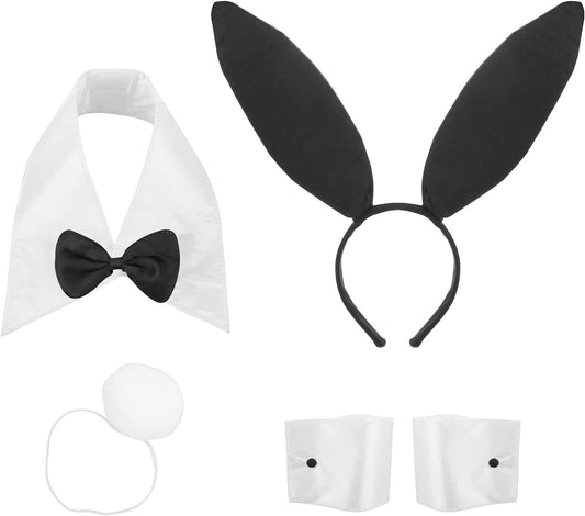 Il Set Di Accessori per Coniglietti Include Orecchie Da Coniglio Polsini Finti Sul Collo Coda Di Coniglio per Feste Di Halloween