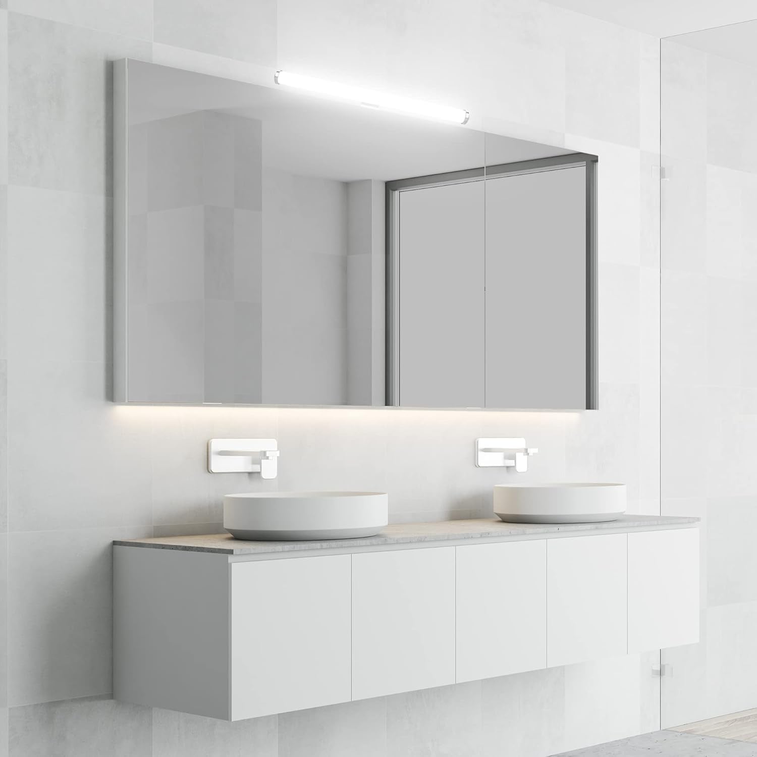 Lampada Da Specchio a LED 40Cm 10W 1200Lm,Luce Specchio Bagno Super Luminosa Bianca Neutra 4000K,Impermeabile Ip44,Applique Specchio Bagno No Strobo 230V,Classe Ii(Senza Interruttore)