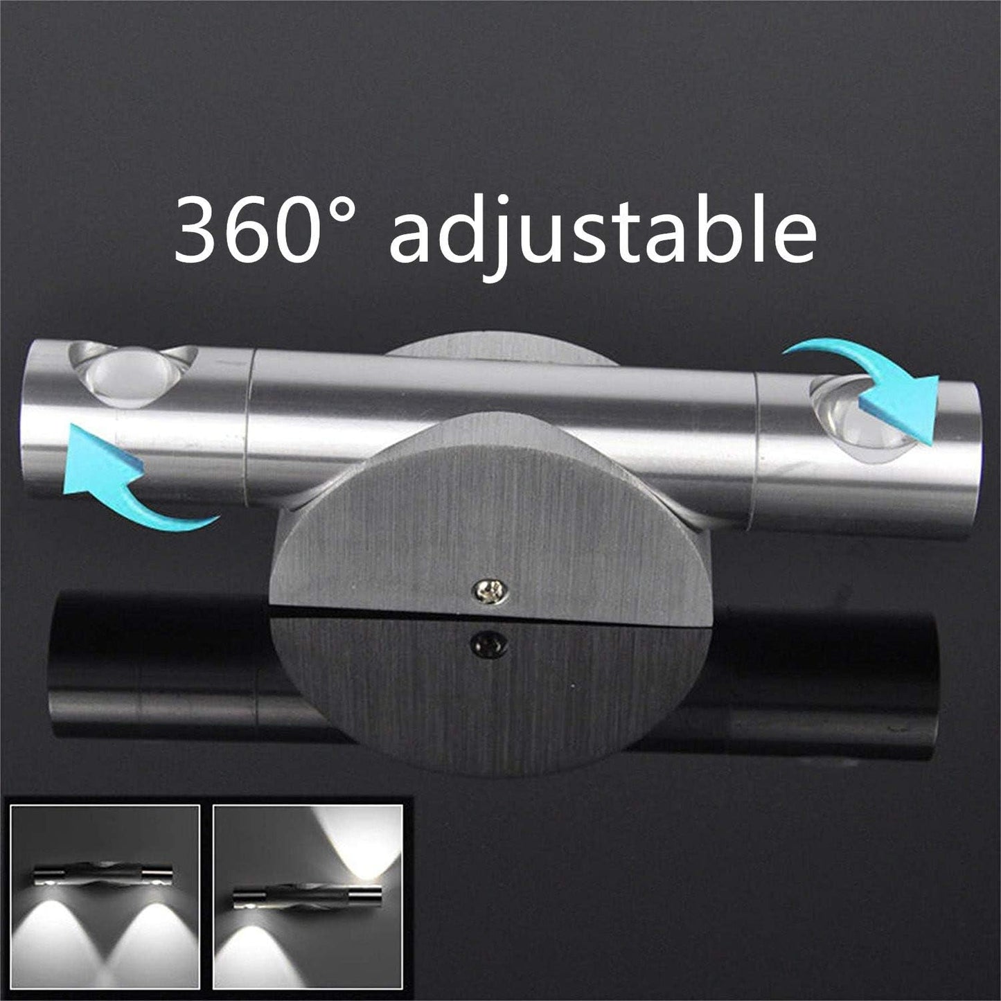 Applique Da Parete Interno, Applique Interno Rotazione Di 360°, Lampada Da Parete LED Moderne, Lampade Da Muro in Metallo per Decorazione Soggiorno Camera Da Letto Scale, 6000K Bianco Freddo