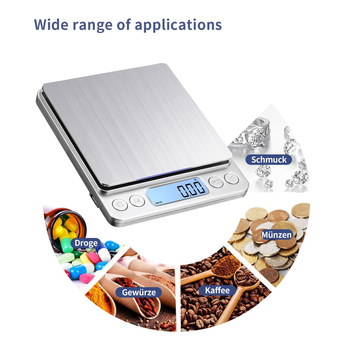 Bilancia Digitale Da Cucina, Bilancia per Pesare, 1 Kg/0,01 G, Con Ricarica USB, Perfetta per Gioielli, Monete, Polveri, per Cottura