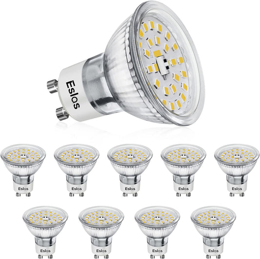 Gu10 LED Bianco Freddo CRI>90, 5W 550Lm, 6000K, Sostituzione Lampadina Alogena 50W, Angolo Di Emissione 120 Gradi, Lampada a Riflettore GU10 LED, Non-Dimmerabile, 10 Pezzi