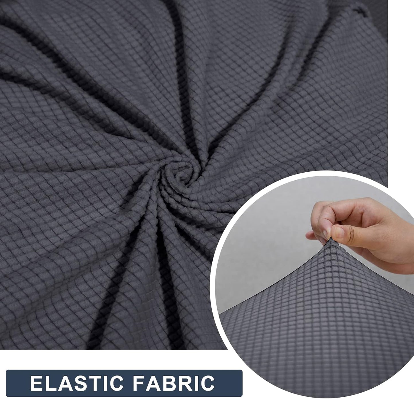 Copriseduta Divano Elasticizzato 4 Posti,Fodera Copricuscini Divano Elasticizzato Universale,Jacquard Coprisedile per Divano Lavabile,Copricuscino Divano Con Penisola(4 Allargata,Grigio)
