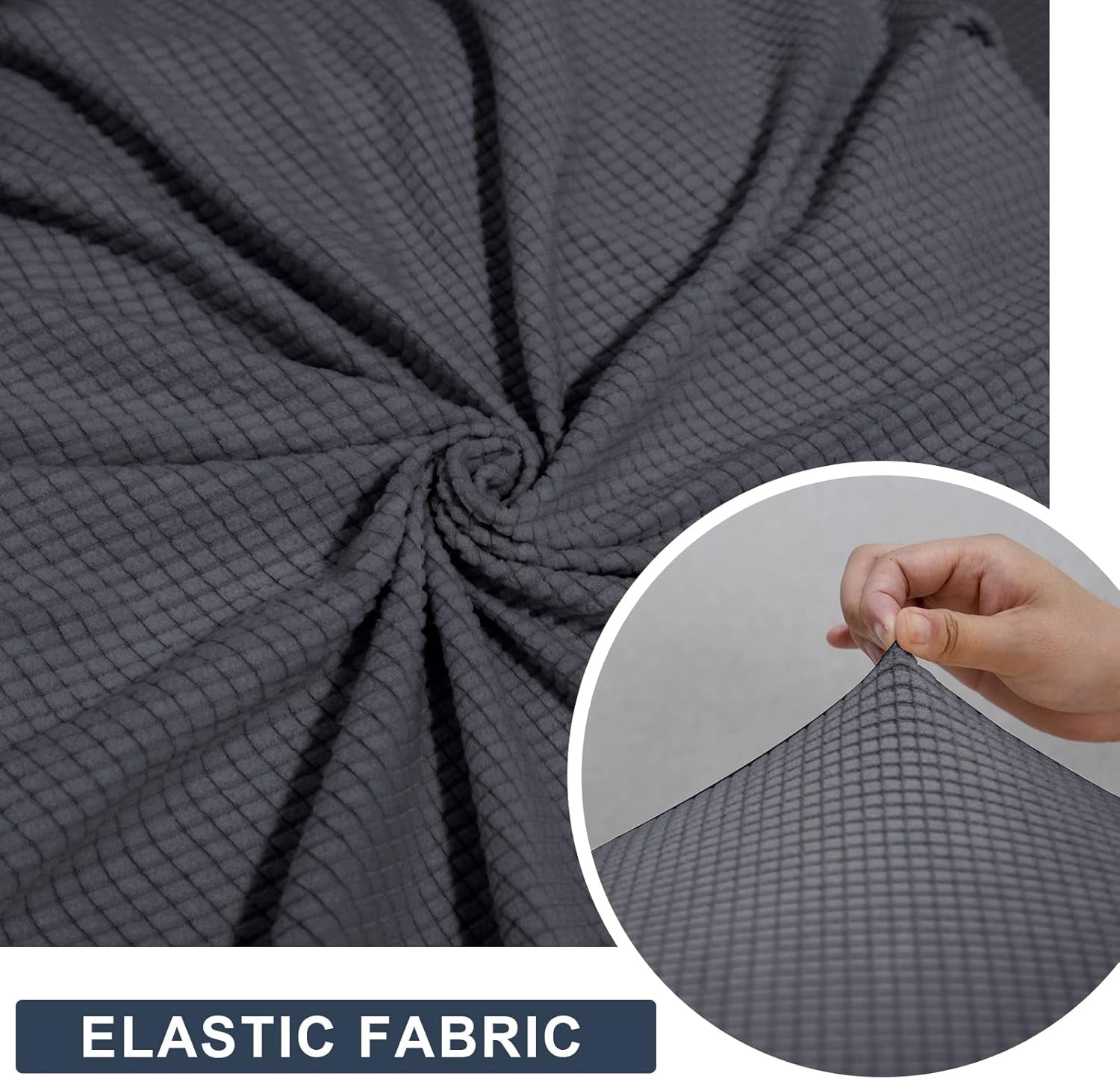 Copriseduta Divano Elasticizzato 4 Posti,Fodera Copricuscini Divano Elasticizzato Universale,Jacquard Coprisedile per Divano Lavabile,Copricuscino Divano Con Penisola(4 Allargata,Grigio)