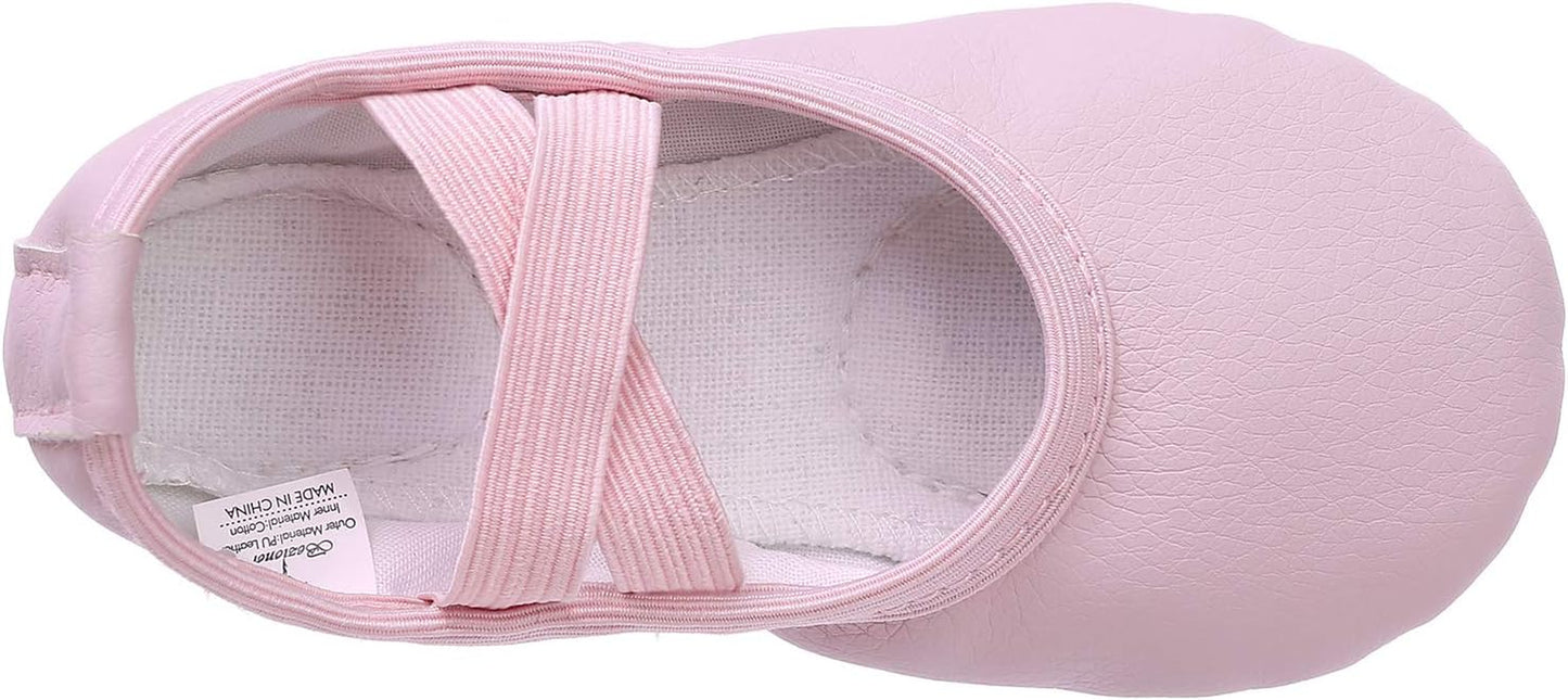 Scarpette Da Danza Classica in Pelle Scarpe Da Ballerina Mezza Punta Suola Spezzata per Bambina Ragazze E Donna