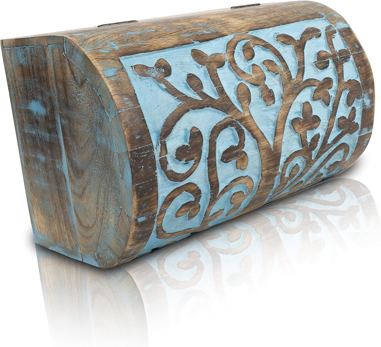 Compleanno Fatto a Mano Decorativo Portagioie in Legno Con Albero Della Vita Intagliato Gioielli Organizer Scatola Dei Ricordi Scrigni Del Tesoro Porta Orologi Scatola Di Serratura Scatola 22 X 15 Cm