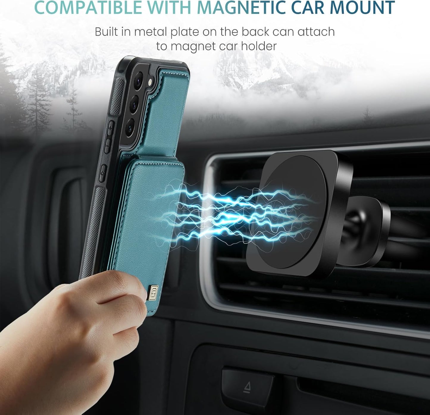 Custodia a Portafoglio per Galaxy S23 plus Con Blocco RFID, Antiurto [Pelle PU Di Alta Qualità] [Slot per Schede] [Chiusura Magnetica] Custodia a Portafoglio Verticale in Pelle Compatibile Per
