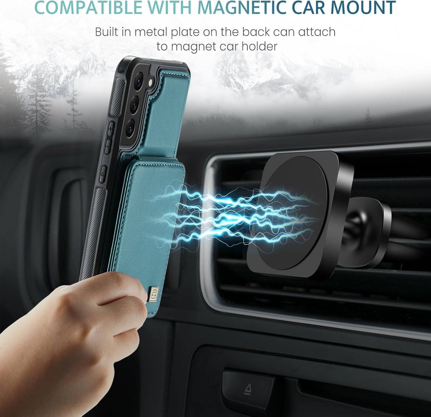 Custodia a Portafoglio per Galaxy S23 plus Con Blocco RFID, Antiurto [Pelle PU Di Alta Qualità] [Slot per Schede] [Chiusura Magnetica] Custodia a Portafoglio Verticale in Pelle Compatibile Per