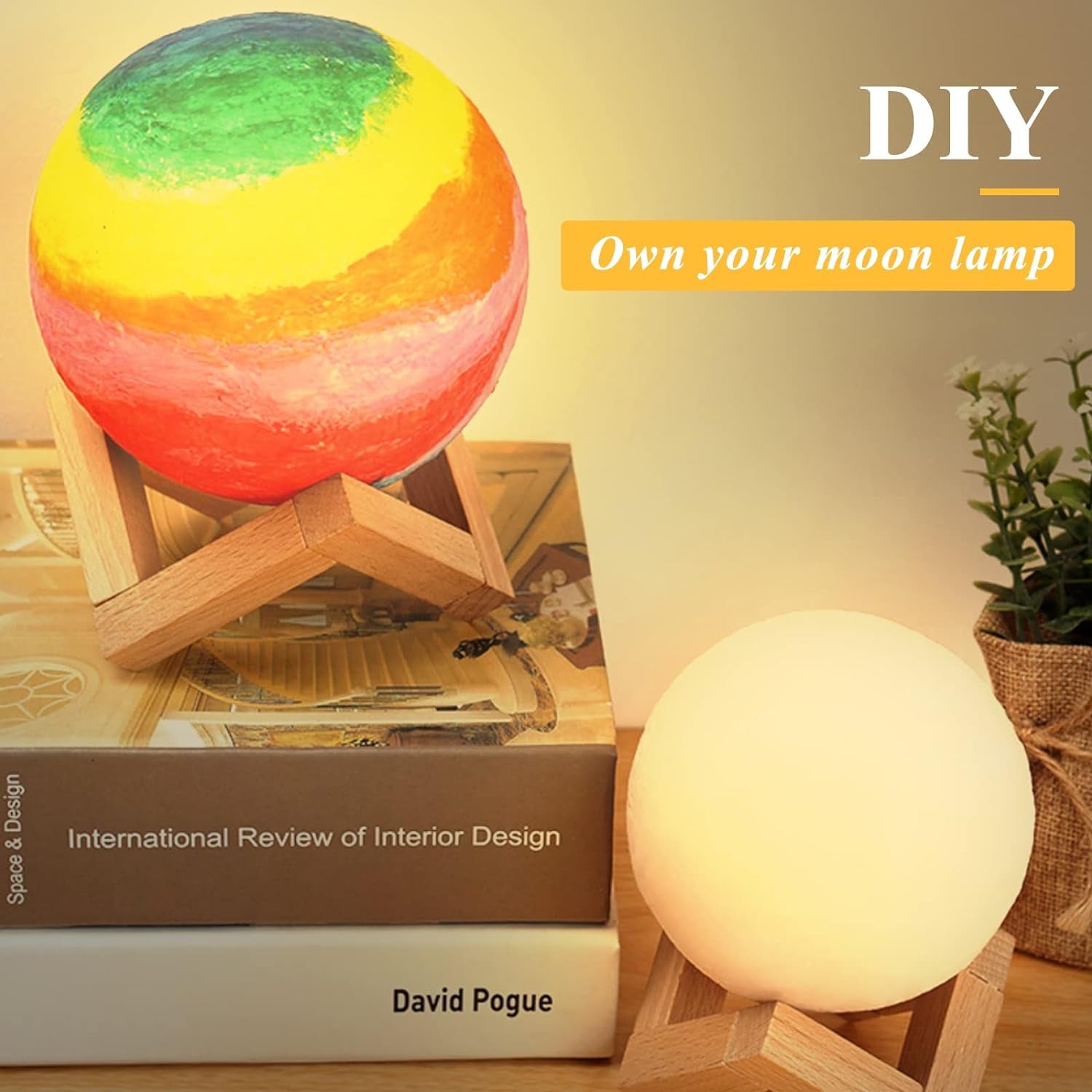 Lampada Luna 3D Stampa 15Cm 16 Colori RGB Telecomando Dimmerabile Con Toccare Il Controllo USB Ricaricabile Luce Notturna Con Adattatore Di Alimentazione [Classe Di Efficienza Energetica A+]