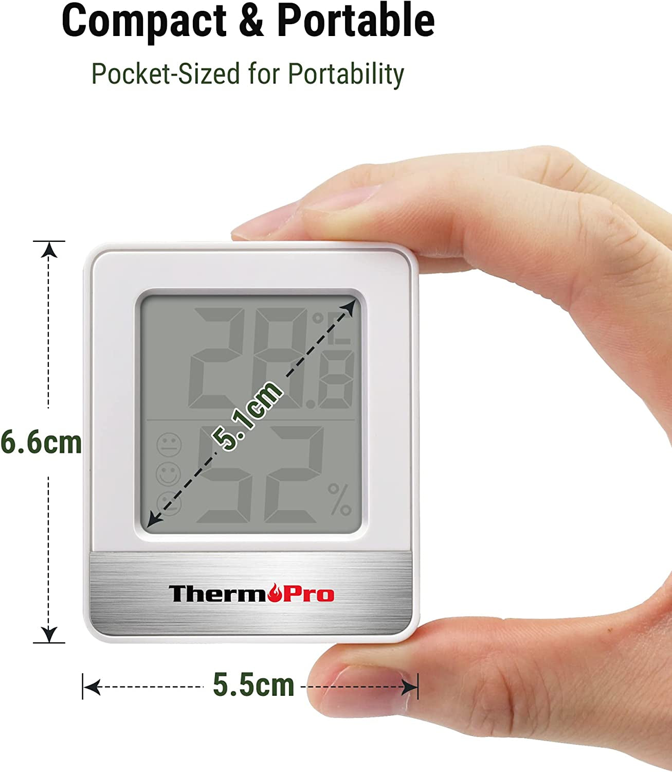 TP49 Termometro Ambiente Interno Igrometro Digitale Misuratore Umidità Con Livello Di Comfort Termoigrometro per Serra Soggiorno Bianco, 6 Pezzi