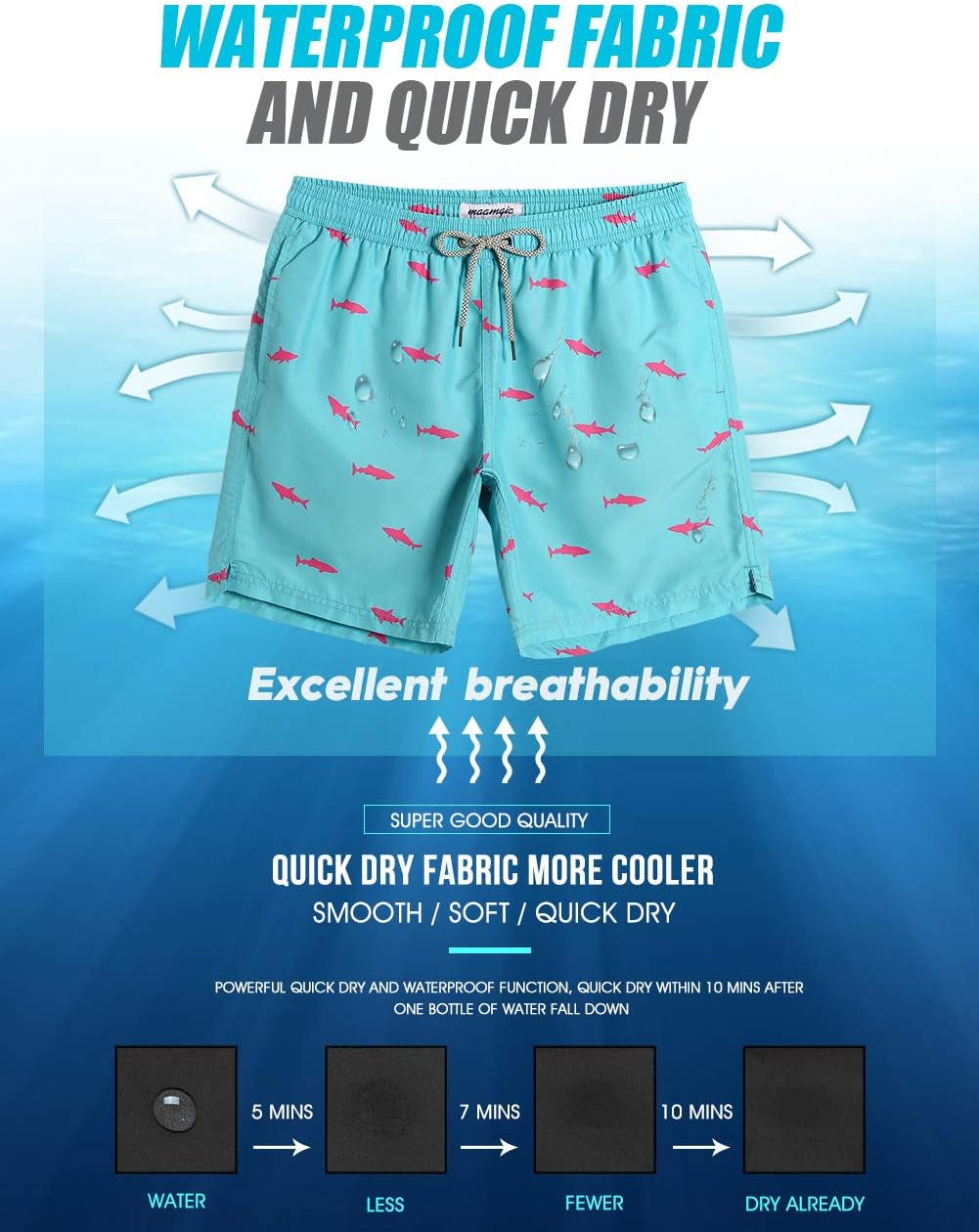 Pantaloncini Da Bagno Da Uomo Asciugatura Veloce Costume Da Bagno per Surf Sulla Spiaggia Multi-Funzioni Allenamento Casa Con Fodera in Mesh Con Fodera in Mesh