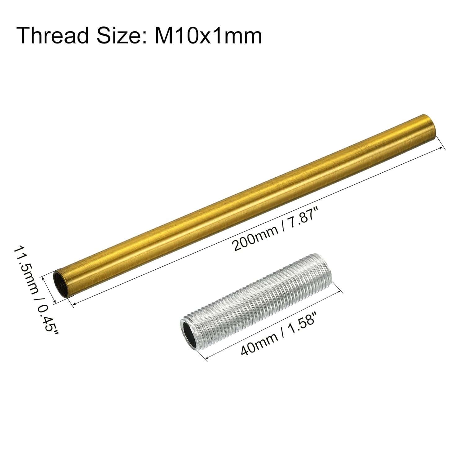 Set Di 4 Barre Di Prolunga M10 Da 7,87" Con Tubo Filettato, Bronzo