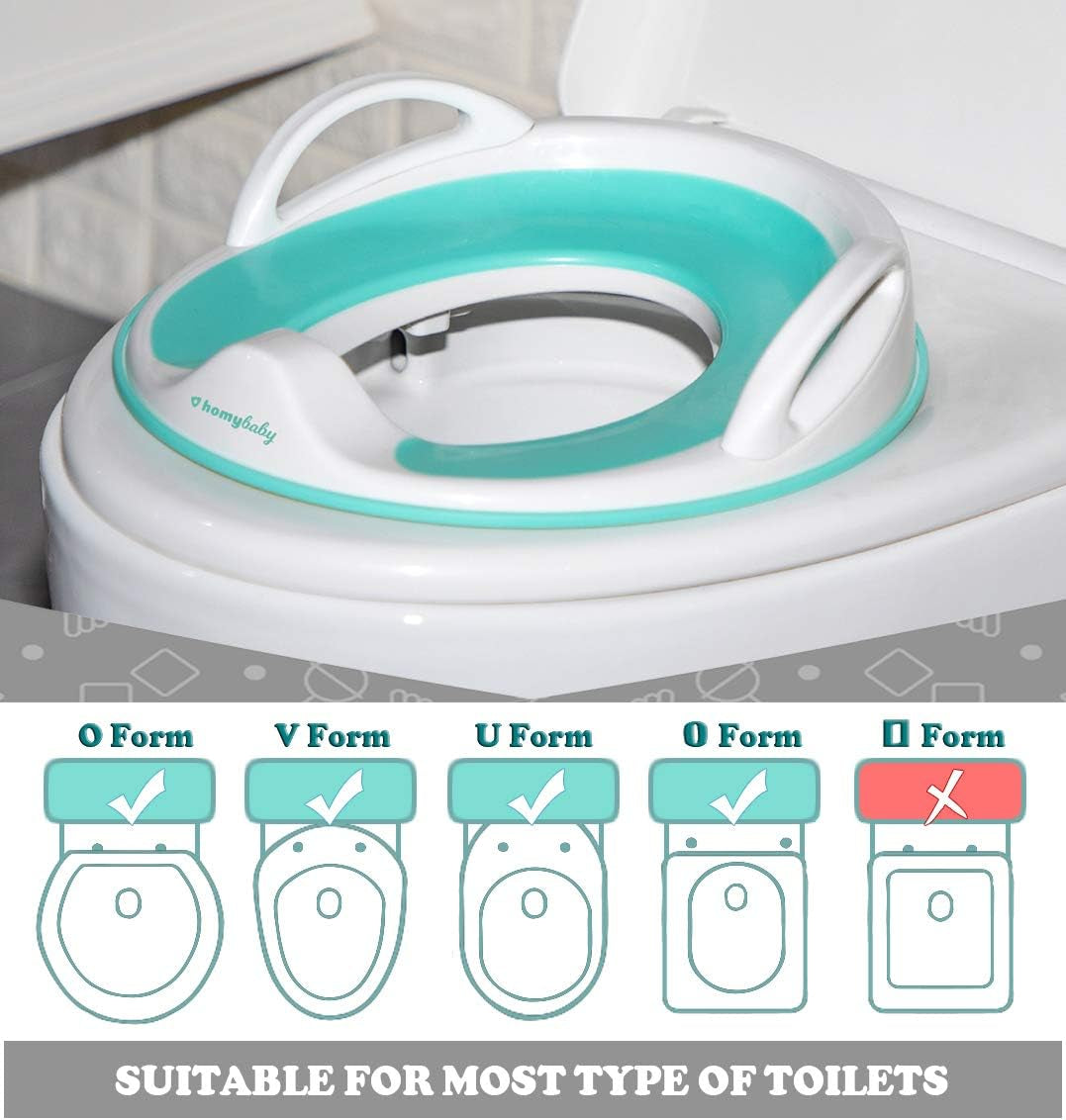 Riduttore Water Bambini | Adattatore WC Bambini Portatile | Universale | Riduttore Sedia Bambino Ergonomico | Vasino Copriwater Bambino | Sedile Toilette Bianco E Azzurro