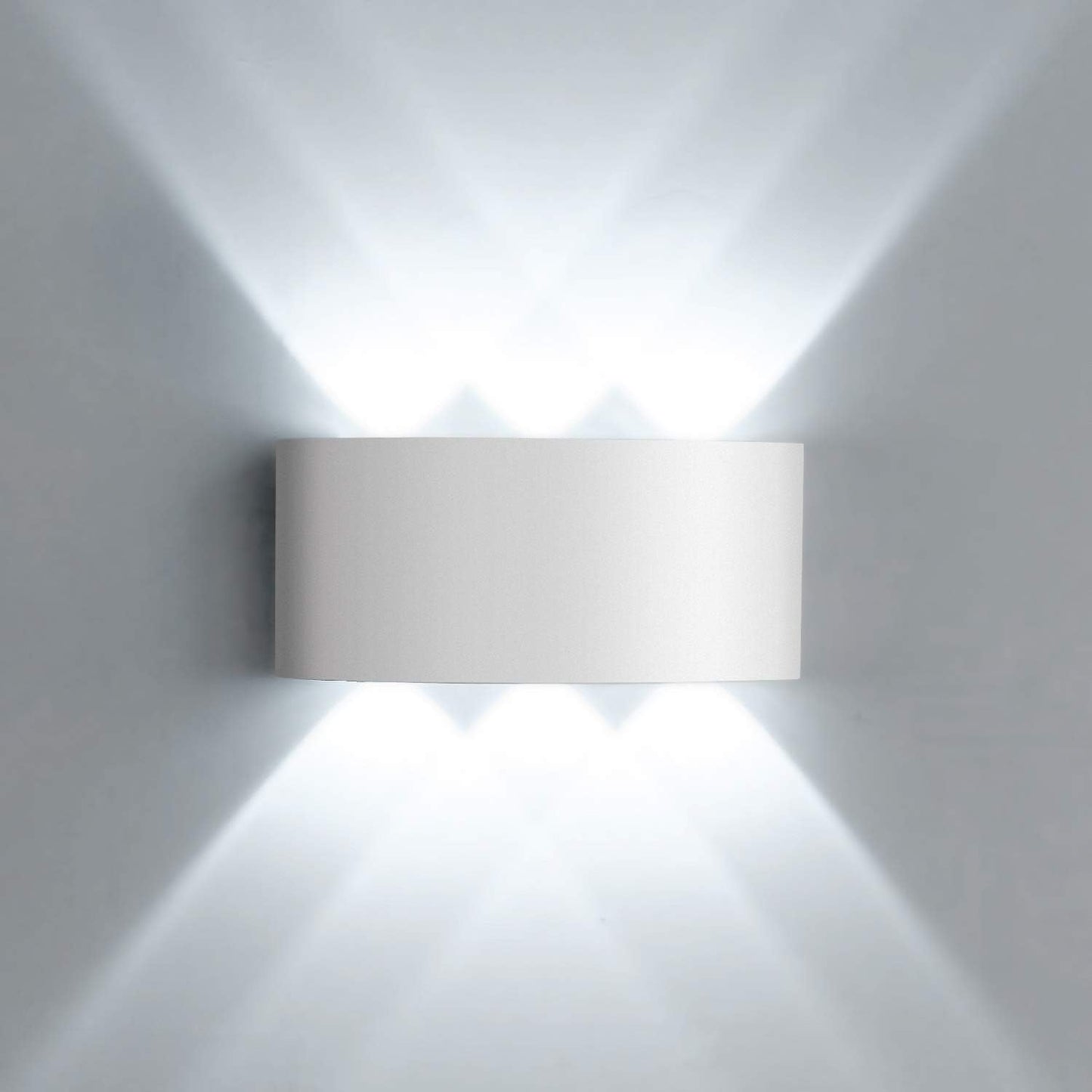 LED 6000K Applique Da Parete, Interno Esterno Lampada Da Parete, Moderno IP65 Impermeabile up down Lampade Da Muro, Alluminio 6X120 ° Angolo Del Fascio (Bianco Freddo)