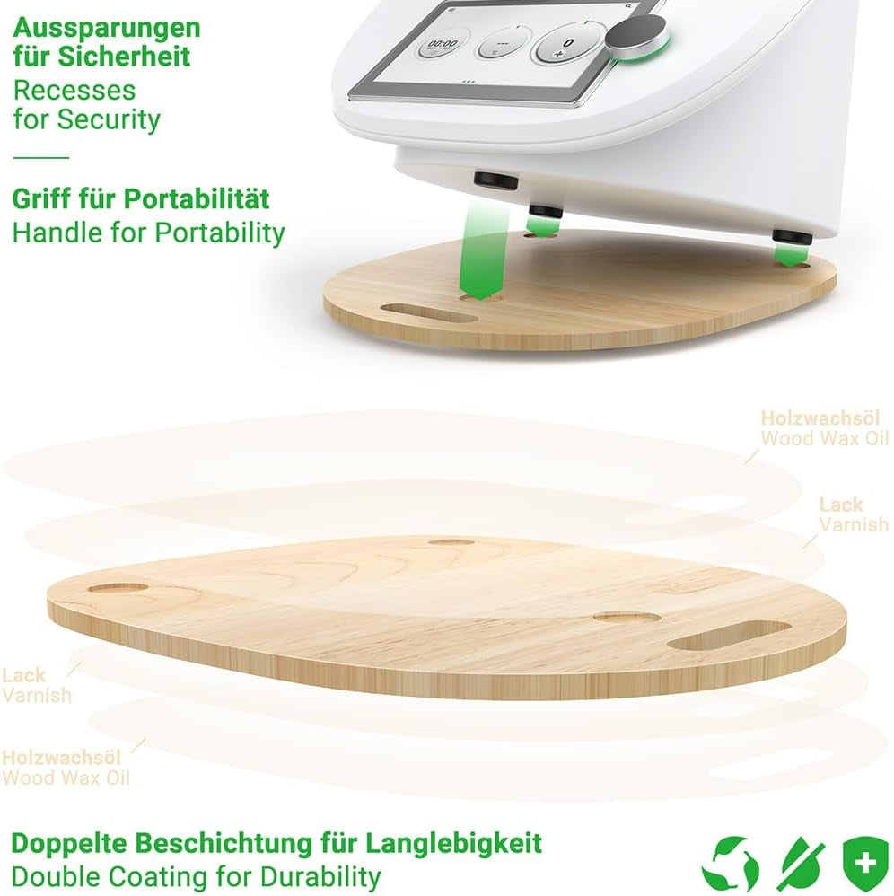 Tavola Scorrevole per Bimby TM6 TM5 in Legno, Vassoio Scorrevole per Thermomix, Facile Da Spostare