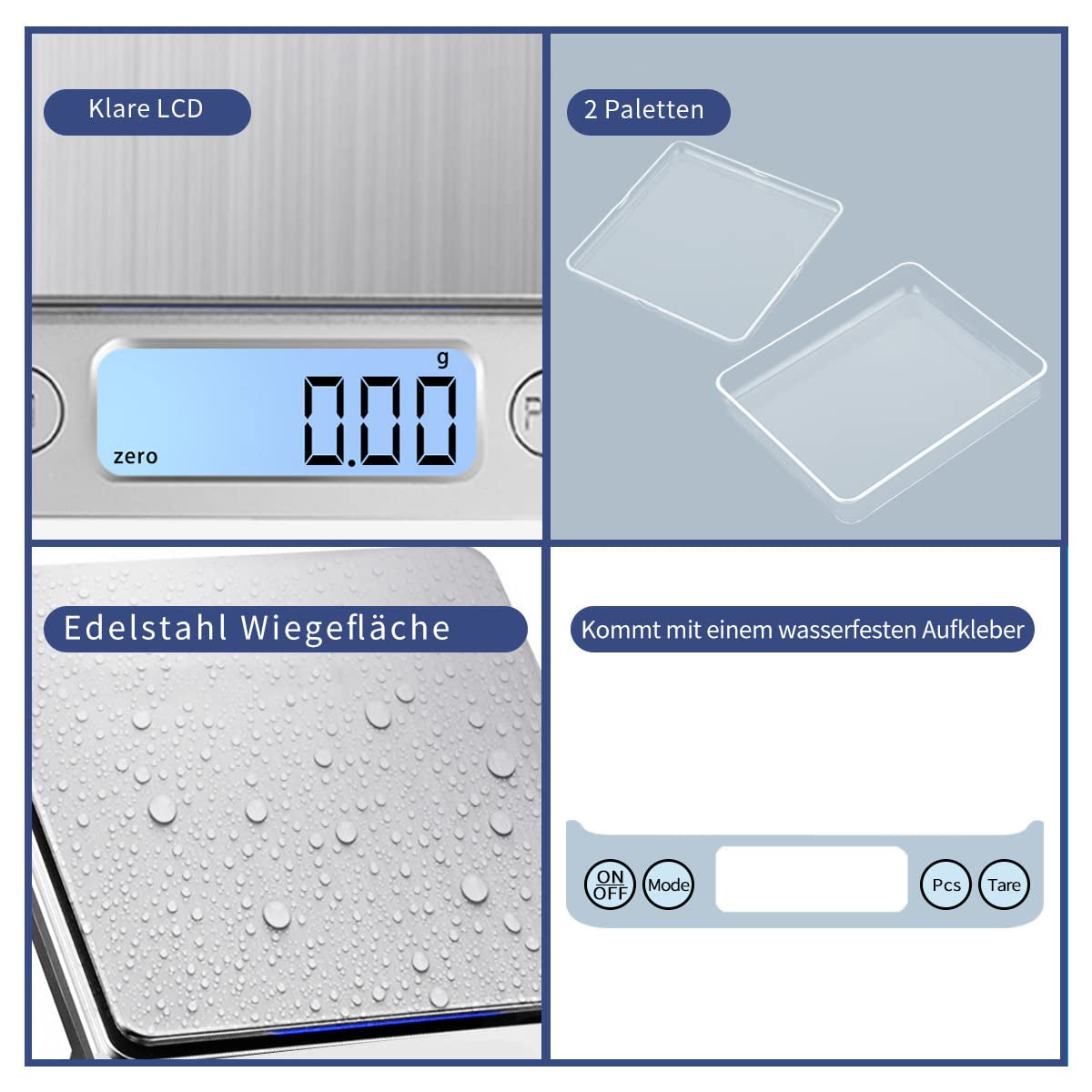 Bilancia Digitale Da Cucina, Bilancia per Pesare, 1 Kg/0,01 G, Con Ricarica USB, Perfetta per Gioielli, Monete, Polveri, per Cottura