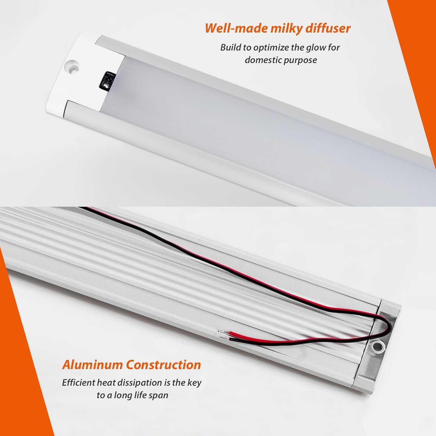 Barra LED 12V per Camper Dimmerabile Striscia LED 12V Con Sensore Di Movimento Armadi Cucina Illuminazione Bianco Caldo