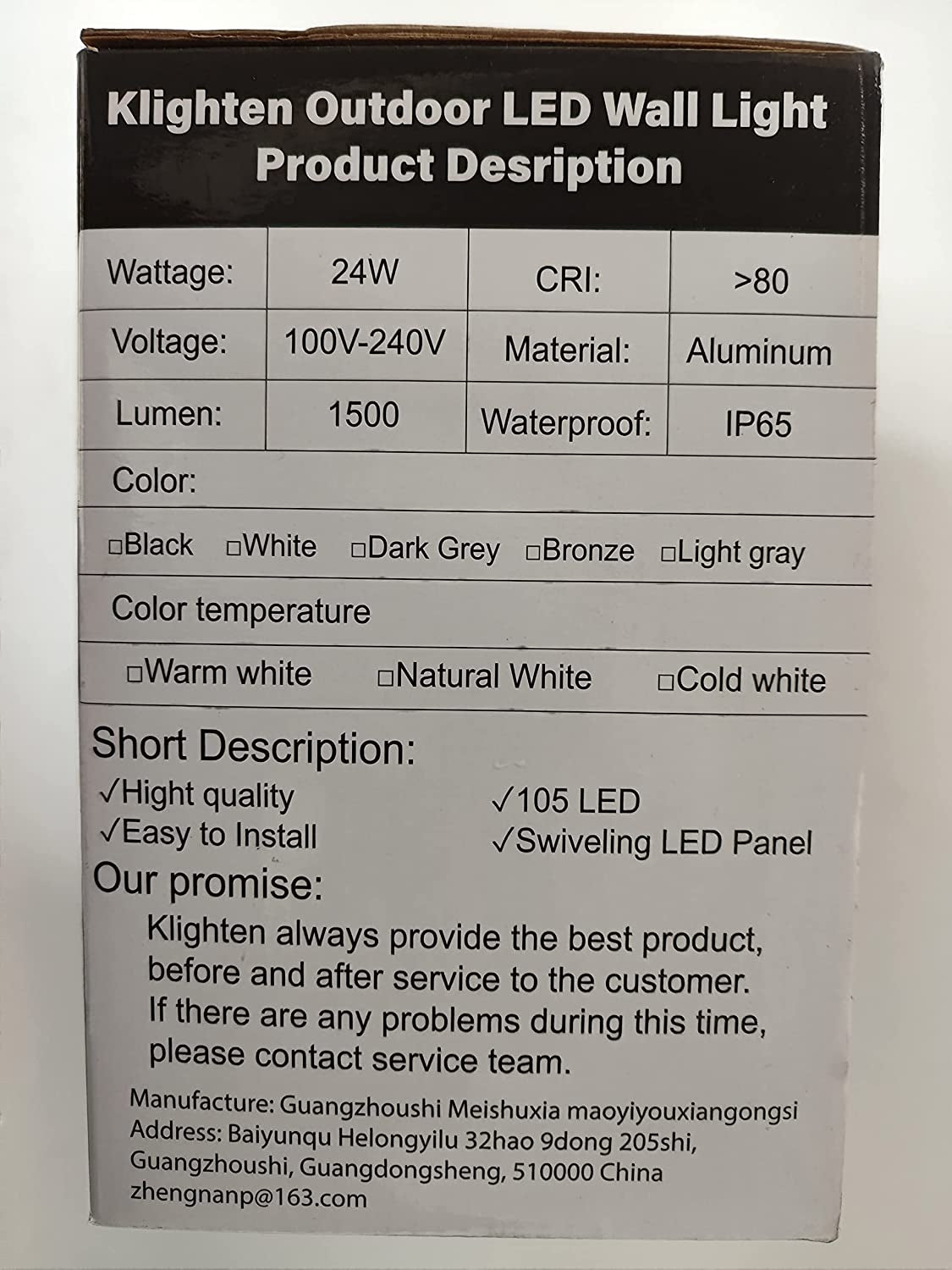 Applique LED Dimmerabile Esterno Interno 24W Controllo APP, Timer, IP65 Luci Da Parete, Lampade Da Parete Regolabile Moderno in Alluminio per Ingresso Balconi Giardini, Bianco, 3000K-6000K
