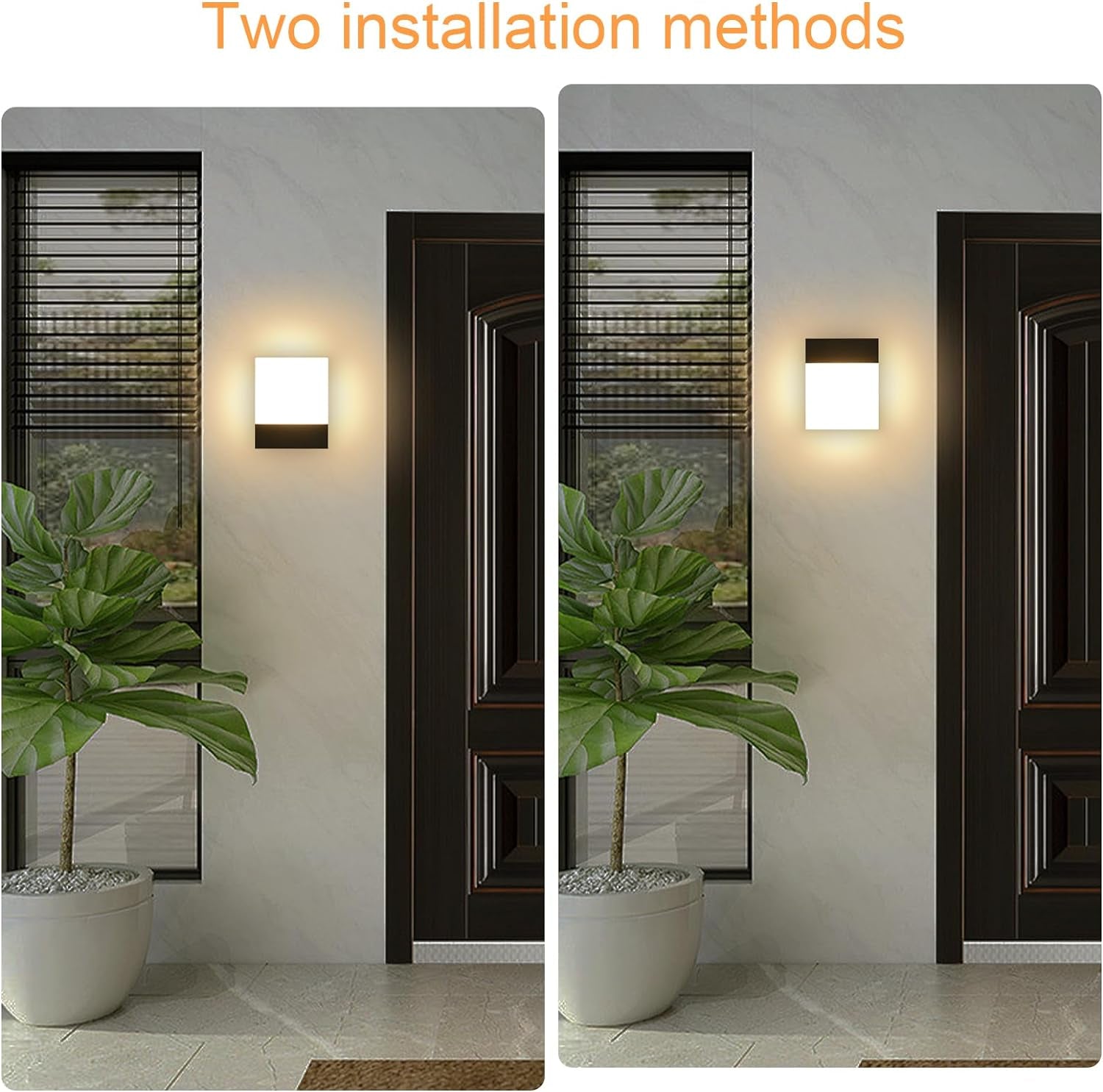 Dimmerabile Applique Da Parete Esterno Impermeabile IP65 Lampada Da Parete 18W Luce Da Muro LED Con 2.4G Telecomando APP Controllo 2700K-6500K Regolabile per Balcone, Giardino Veranda Via