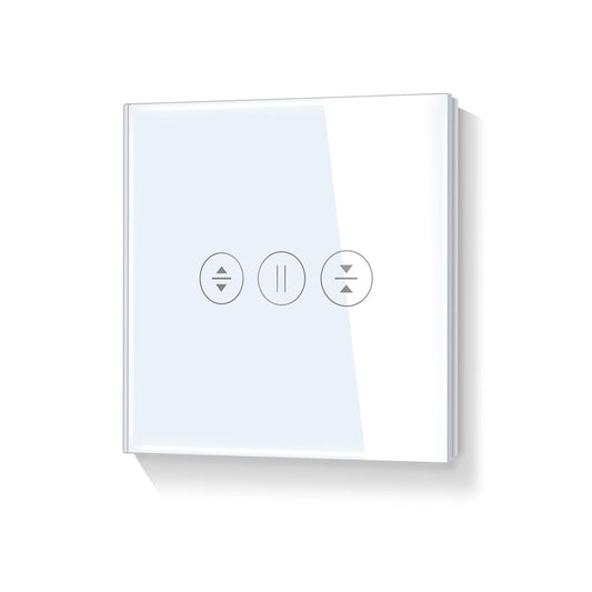 Interruttore per Tapparelle WIFI Touch Interruttore per Tapparelle Wlan Sensore Vetro Touch Screen Bianco Funziona Con Alexa Tuya Google Home 2.4Ghz Linea Neutra Richiesta