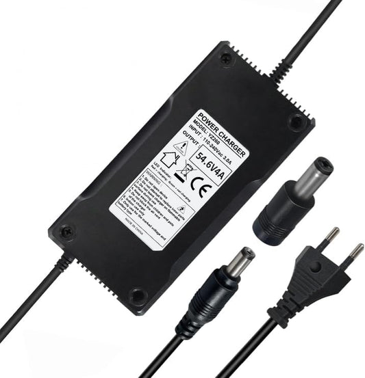 Caricabatteria 54.6V 4A, Batteria 48V 13S Litio Alimentazione Caricabatterie per Monopattino Elettrico, E-Bike, Hoverboard, Scooter, Velo Elettrico Con DC 5.5*2.1Mm Connettore