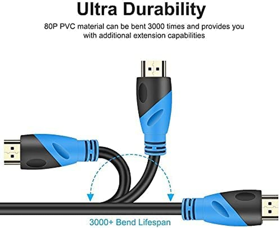 Cavo HDMI 4K/60HZ 10M (HDMI 2.0, 18 Gbps) Connettori Placcati Oro Ad Alta Velocità, Ethernet Audio Return, Compatibile 3D Con Laptop PS3 PS5 PC HDTV Proiettore