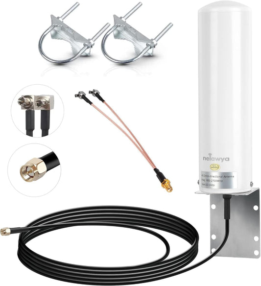 4G LTE Antenna Esterno Omnidirezionale High Gain 10-12Dbi Long Range Antenna Con Spina Sma/Dual TS9 per Router 4G Netgear Nighthawk M1 MR1100