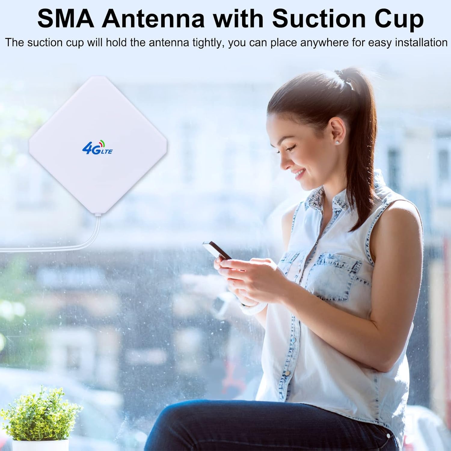 SMA Antenna Dual Mimo SMA Maschio Fino 35Dbi 698-2700Mhz Omnidirezionale Amplificatore Di Segnale Con 2M Cavi per 4G LTE