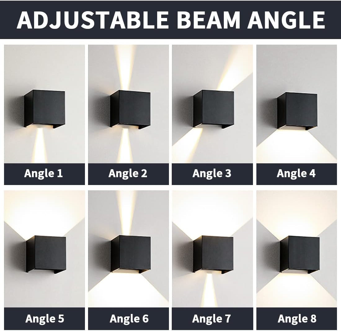 Applique Da Parete 12W per Uso Interno Ed Esterno Con Rilevatore Di Movimento,Applique Da Parete a LED IP 65 Impermeabili Soggiorno Con Angolo Del Fascio Regolabile,Esterno Bianco Caldo