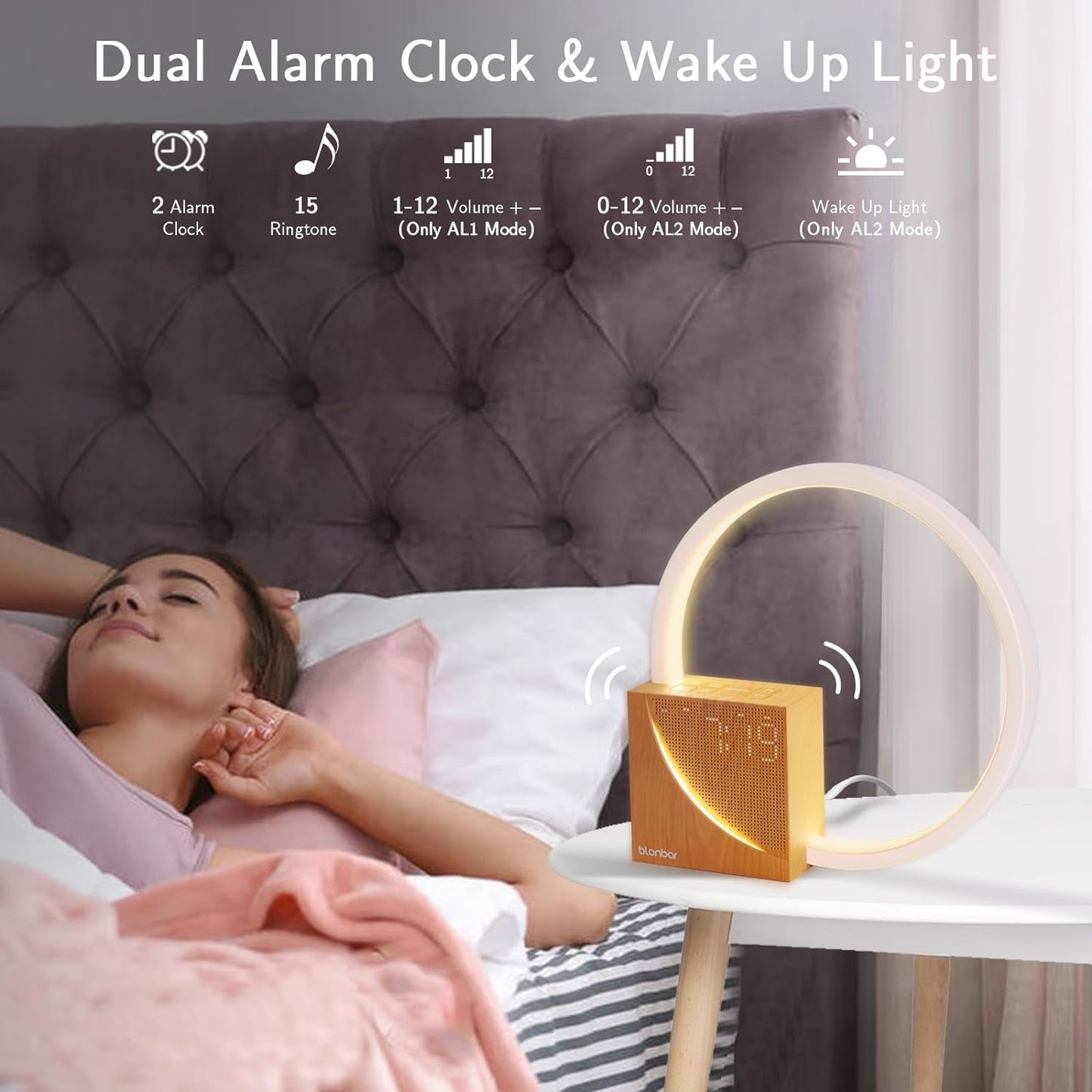 10W Lampada Da Comodino Con Funzione Di Ricarica USB, Sveglia Sveglia Touch Control Dimmerabile Aiuto Al Sonno per Bambini E Adulti, 3 Livelli Di Luminosità Luce Notturna per Camera Da Letto