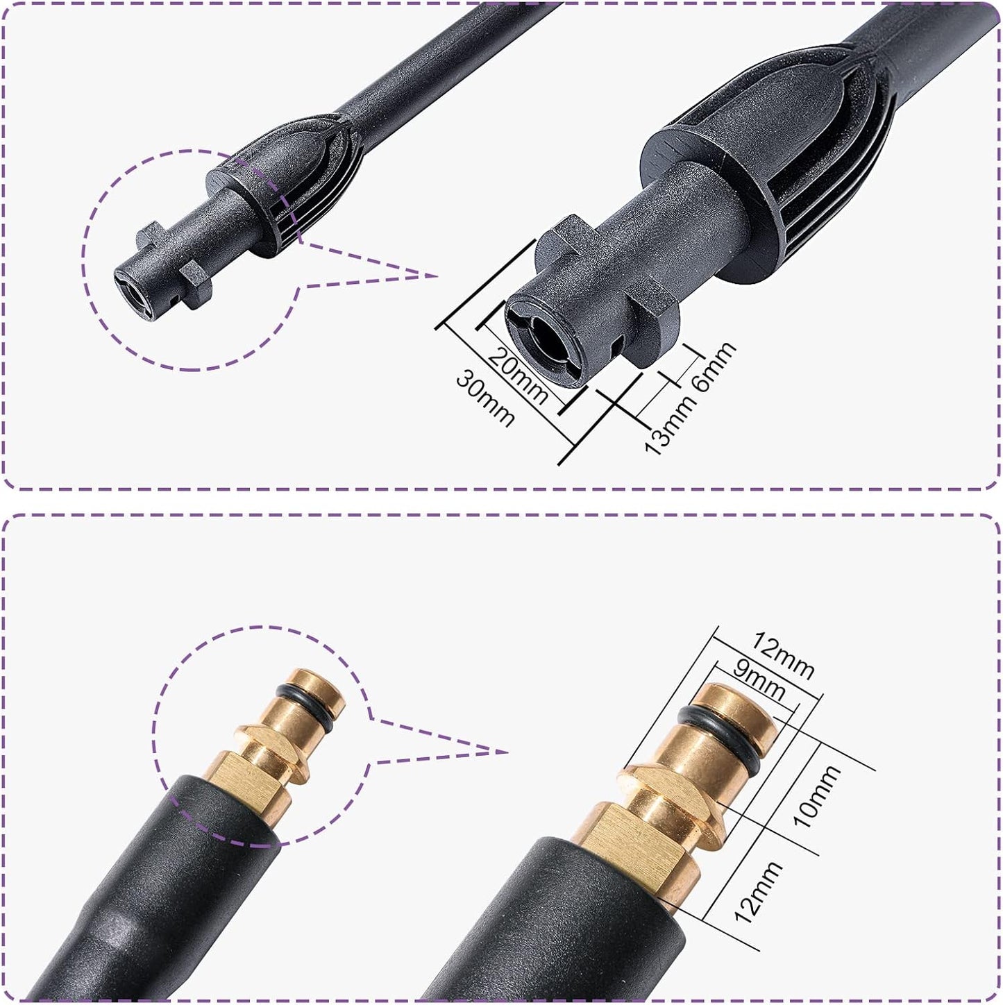 Pistola a Spruzzo E Kit Lancia per Karcher K2 K3 K4 K5 K6 K7 Serie Idropulitrice, Pistola Di Ricambio Quick Connect per Idropulitrici, Ugello a Spruzzo Regolabile per Lavaggio Auto