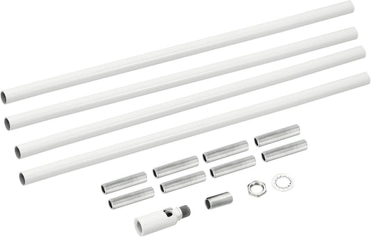 Set di aste di prolunga con dado di raccordo M10 11,8" con adattatore per soffitto bianco
