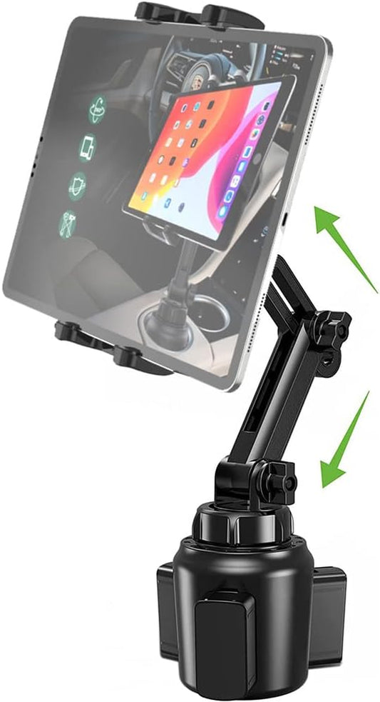 Supporto Tablet Auto Portabicchieri per 4-13" Dispositivo, Porta Tablet & Telefono Tazza Camion Con Collo Allungabile, per Ipad Pro Air Mini, Samsung Galaxy Tab, Kindle Fire, Switch, Iphone