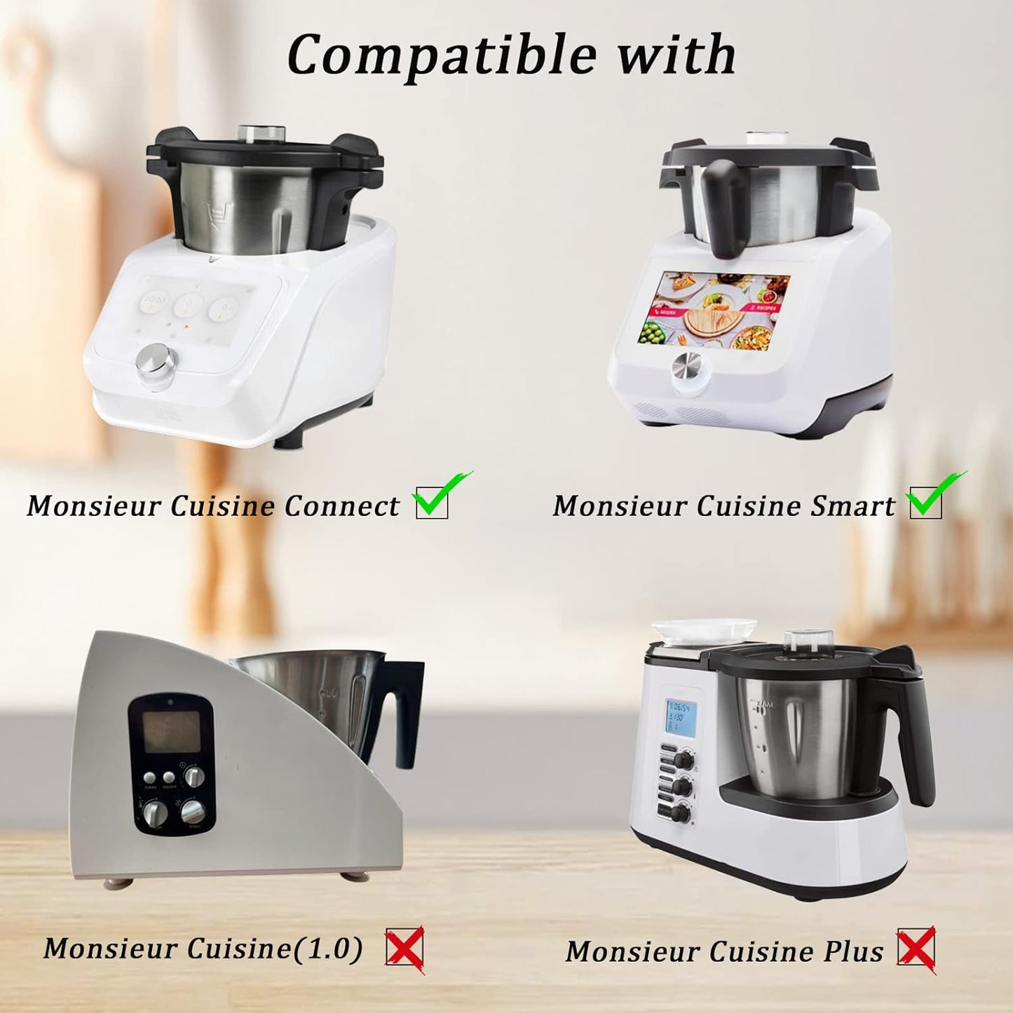 Lama Di Ricambio Compatibile Con Silvercrest Monsieur Cuisine Connect E Monsieur Cuisine Smart Robot Da Cucina in Acciaio Inox Con Guarnizione E Spazzola Di Pulizia