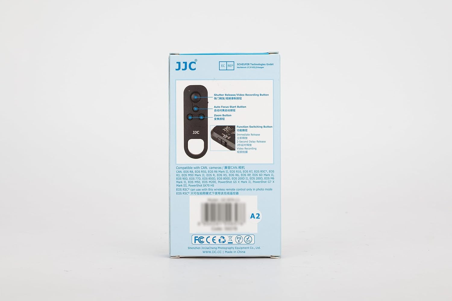 BR-E1 Telecomando Wireless Bluetooth per Canon EOS R10 R7 R3 R5 R6 R RP 90D 77D 850D 800D 200D II, 200D M50 M200, 6D Mark II, M6 Mark II, G5 X Mark II, G7 X Mark III, SX70 HS