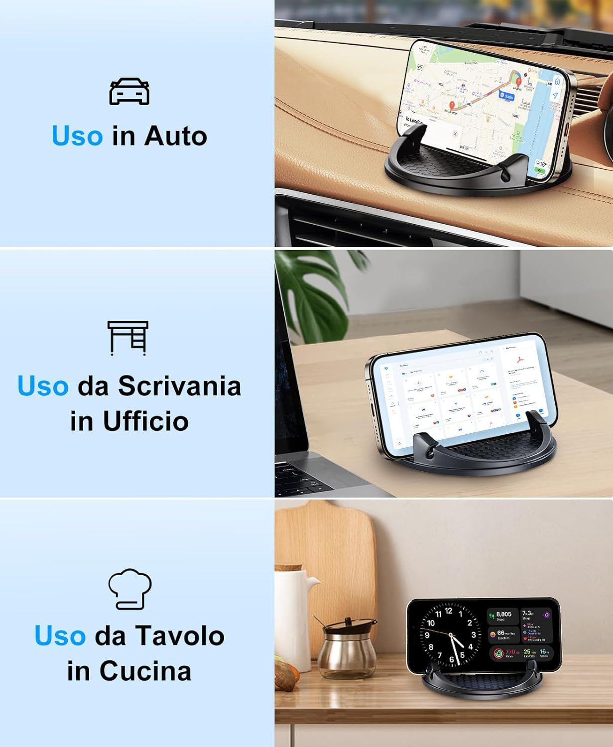Caricatore Wireless Auto, 15W Caricabatterie Ricarica Rapida Supporto, Antiscivolo Caricatore Qi Auto Cruscotto per Iphone 16 14 13 12 11 Pro Max XR X SE, Samsung S23 S22 S21 Ultra Ecc