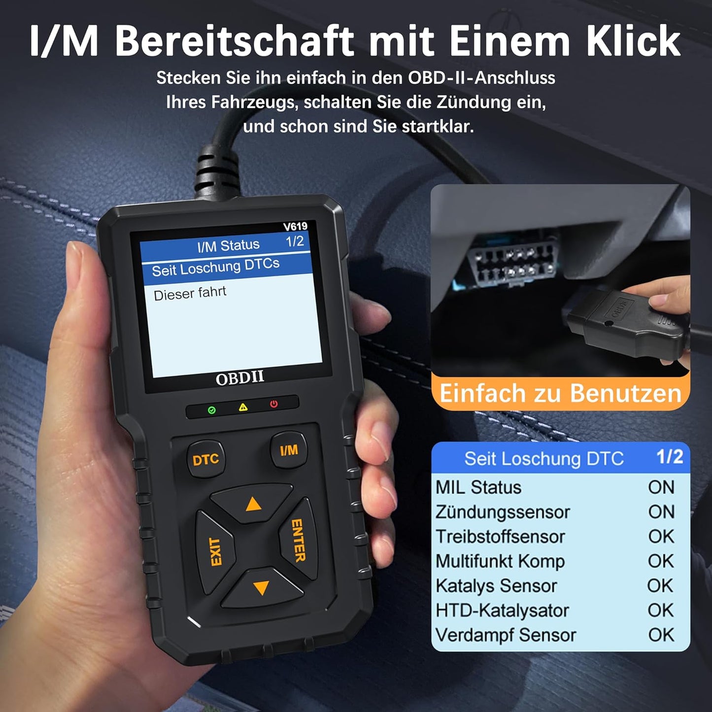 OBD2 - Dispositivo Diagnostico per Auto, OBD, ODB2, Lettore Di Codice Di Errore, Adattatore V619